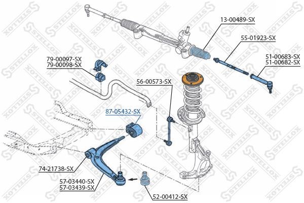 сайлентблок рычага зад.!\ Opel Signum/Vectra С 02> 87-05432-SX STELLOX