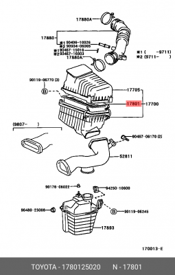Фильтр воздушный DAIHATSU TOYOTA Camry OE 17801-25020 DAIHATSU