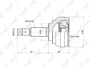 ШРУС наружный подходит для NISSAN Teana(J31) 3.5 03-08 / Presage(U31) 2.5 4WD 03 CO-3676 LYNXAUTO