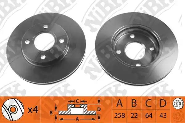 Диск тормозной передний FORD FOCUS 9805/FUSION 1.4/1.6 01 RN1109 RN1109 NIBK