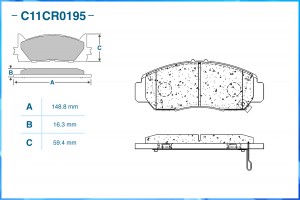 Тормозные колодки передние Low Metallic C11CR0195 C11CR0195 CWORKS