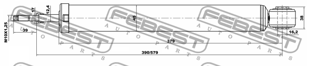 Амортизатор задний HYUNDAI SONATA 04- 12650961R 12650961R FEBEST