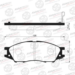 Колодки тормозные дисковые Avantech передние (противоскрипная пластина в компл.) AV734 AVANTECH