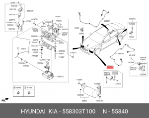 ДАТЧИК ВЫСОТЫ ПОДЪЕМА ПОДВЕСКИ (КЛИРЕНСА)  55830-3T100 558303T100 HYUNDAI KIA