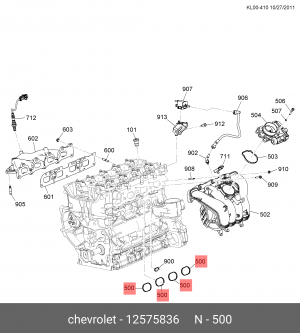 Прокладка коллектора CHEVROLET Captiva OPEL Antara впускного OE 12575836 GENERAL MOTORS