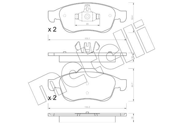 колодки дисковые передние!\ Renault Megane Sedan/Coupe 08> 2208170 METELLI