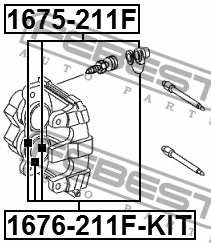 Поршень передн суппорта с уплотн MERCEDES W211 4-matic 1676-211F-KIT 1676211FKIT FEBEST