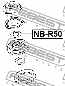 Подшипник опоры амортизатора NISSAN TERRANO R50 95-02, CEDRIC 95-01 NB-R50 NB-R50 FEBEST