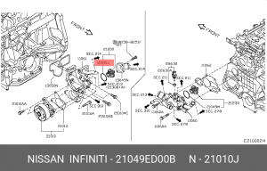 О-кольцо 21049-ED00B 21049-ED00B NISSAN