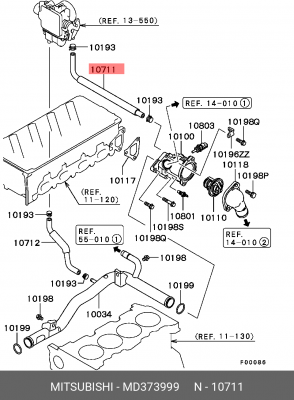 ТРУБКА ПОДАЧИ ОХЛАЖДАЮЩЕЙ ЖИДКОСТИ MD373999 MD373999 MITSUBISHI