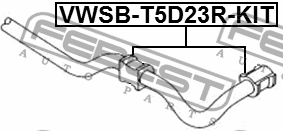 Втулка заднего стабилизатора d23 (комплект-4шт)  VWSB-T5D23R-KIT VWSB-T5D23R-KIT FEBEST