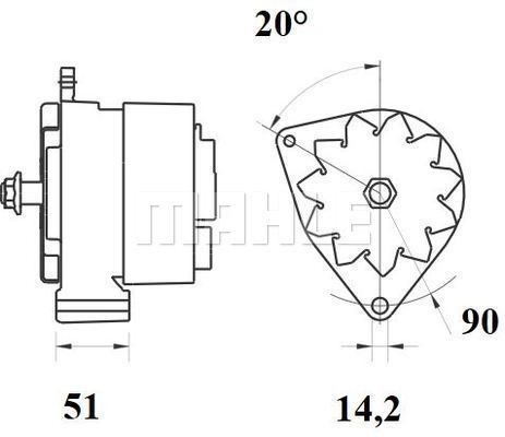 Генератор 28V 55А MG 444 MAHLE KNECHT