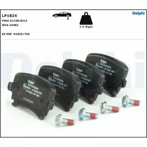 Колодки задние AUDI A4 (B7), A6 (C5-C6), A8 (4E), VW PASSAT (3C, 36) LP1824 LP1824 DELPHI