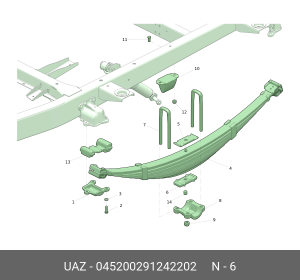 Подкладка УАЗ-452,3741 стремянок рессоры задней ((ОАО УАЗ)) 045200291242202 UAZ UAZ
