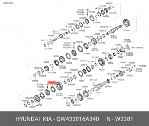 Обойма HYUNDAI HD120 (KH10) синхронизатора КПП OE QW433816A340 HYUNDAI KIA