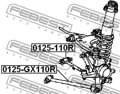 рычаг продольный задний!\ Toyota Altezza/Lexus IS200/300 GXE10/JCE10 0125-GX110R FEBEST