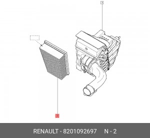 ФИЛЬТР ВОЗД. ДВИГАТЕЛЯ 8201092697 8201092697 RENAULT