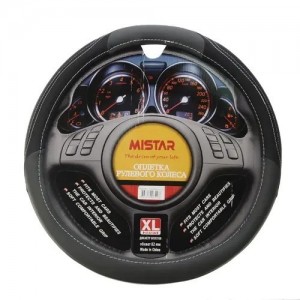 Оплетка руля (XL) 41-43см черно-серая MISTAR MIS17STW55GYXL MISTAR