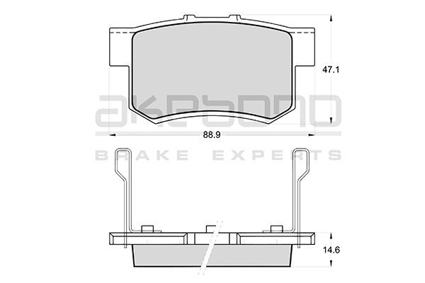 Колодки тормозные дисковые задние ПОДХОДЯТ ДЛЯ HONDA ACCORD VII, CIVIC VIII (FD1 AN492WK AKEBONO