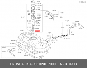 Фильтр топливного насоса (сеточка) Hyundai Getz 2002-2010, Matrix 2001-2010 (сер S3109017000 HYUNDAI KIA