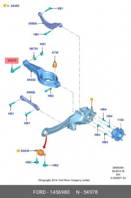 БОЛТ РАЗВАЛЬНЫЙ/BOLT 1456980 1 456 980 FORD