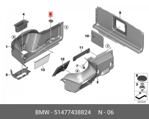 Проушина крепежная 51337381924 51 47 7 438 824 BMW