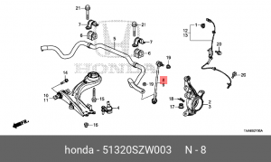 ШАРНИР R. ПЕРЕДНЕГО СТАБИЛИЗАТОРА HONDA 51320SZW003 51320SZW003 HONDA