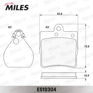 СНЯТ С ПР-ВА Колодки тормозные задние (Смесь CERAMIC серия PRO) MERCEDES-BENZ W2 E510304 MILES
