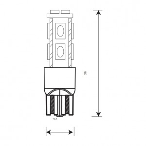 Лампа светодиодная сигнальная W5W W2.1x9.5d White 12V цена за шт.  10шт 12T10-W\10SMD5630 MAYAK