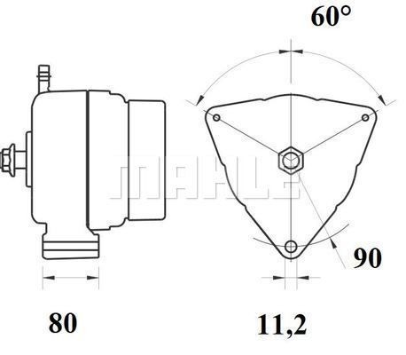 Генератор 28V 55А MG 806 MAHLE KNECHT