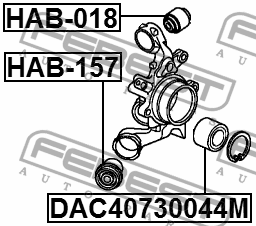 подшипник ступицы! задний, 40x73x44\ Honda Crossroad 2.0i 07-10 DAC40730044M FEBEST