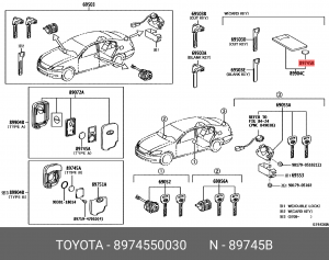 Батарея ключа 89745-50030 89745-50030 TOYOTA