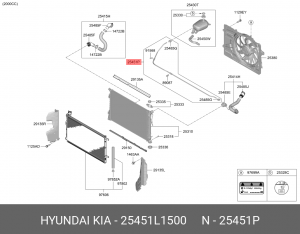 Шланг HYUNDAI Sonata (19-) системы охлаждения OE 25451L1500 HYUNDAI KIA