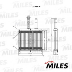 Радиатор отопителя (паяный) CHEVROLET AVEO 1.2/1.4 08- (NISSENS 76504) ACHB019 ACHB019 MILES