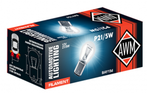 Лампа подсветки P21/5W 12V 21/5W "AWM" (White)  10шт 410300007 AWM