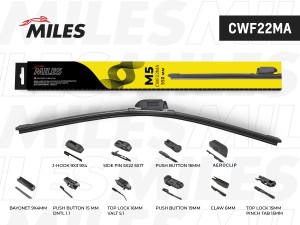 Щетка стеклоочистителя 550 мм (22) бескаркасная (10 адаптеров)  CWF22MA CWF22MA MILES