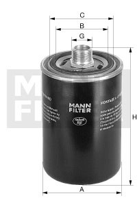 фильтр гидравлический! H162 D93 M24x1.5 2.5BAR JOHN DEERE WD9404 MANN FILTER