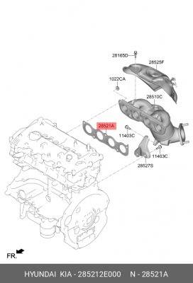 прокладка выпускного коллектора!\ Hyundai Creta, KIA K5(TF) 285212E000 HYUNDAI