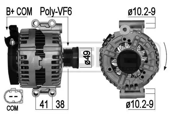 Генератор BMW E90/E60/E70 2.3-3.0 180A 209038 209038 ERA