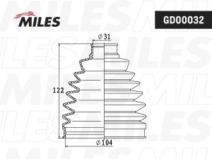 Комплект пыльника ШРУСа наружного LEXUS GX470 GD00032 GD00032 MILES