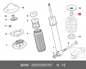 втулка штока амортизатора !\ BMW X5 E39/E53 99-06 33 53 1 093 787 BMW