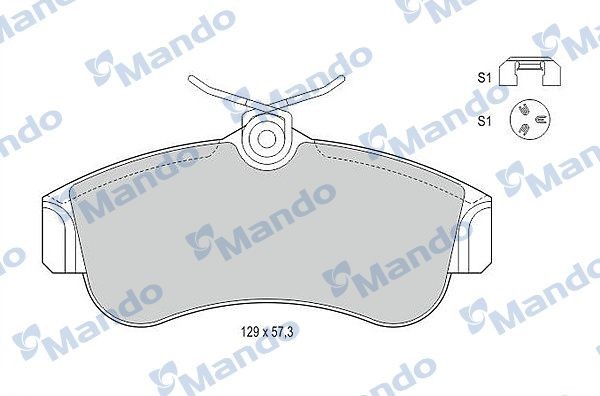 Колодки тормозные дисковые перед MBF015733 MANDO