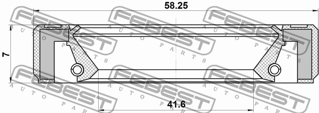 САЛЬНИК ПРИВОДА 41.6X58.25X7 подходит для HONDA CR-V RE3/RE4 2007-2012 95GBY-435 95GBY-43580707R FEBEST