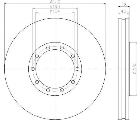 Диск тормозной SAF (430х48x45мм) (1шт.) TEXTAR 93193500 TEXTAR