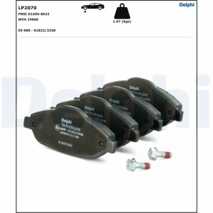 LP2070 колодки дисковые п.\ Peugeot 308 1.4/1.6 07> LP2070 DELPHI