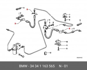 BMW E34/E39/E32/E60/E65 фиксирующая 34 34 1 163 565 BMW