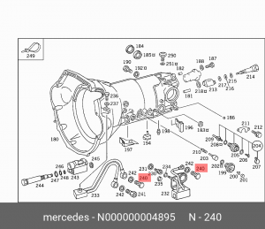 полый болт к электромагнитн.клапану N 000000 004895 MERCEDES BENZ
