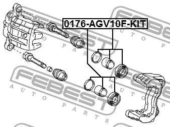 Поршень передн суппорта 0176-AGV10F-KIT 0176-AGV10F-KIT FEBEST