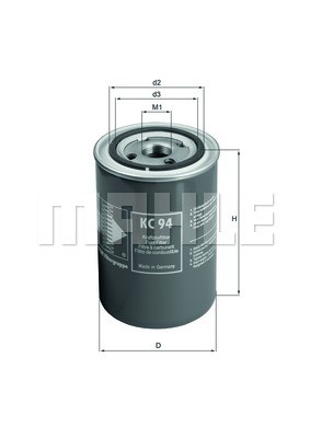 Фильтр топливный 94/124 M24*1.5  H=144.0 мм KC94 MAHLE KNECHT