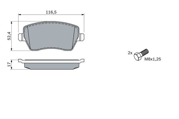 Колодки передние SUZUKI SWIFT III, SPLASH, OPEL AGILA B 0986424795 0 986 424 795 BOSCH